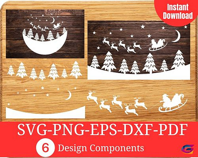 Santa’s sleigh clipart | Santa sleigh png | Santa’s sleigh svg