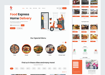 Food Delivery Website Landing Design figma food website pinterest ui uiux