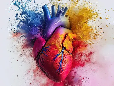 A colourful heart colourful graphic design heart