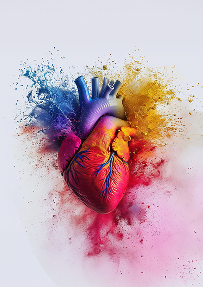 A colourful heart colourful graphic design heart