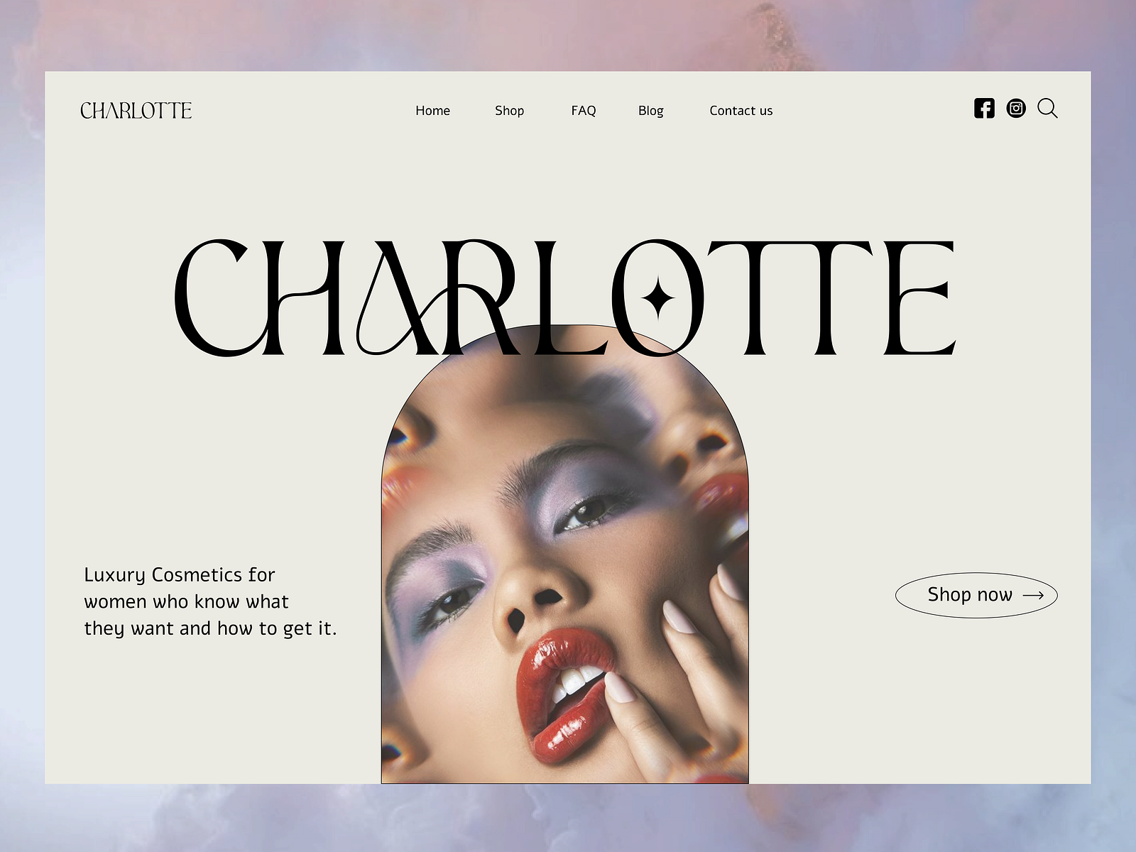 Charlotte Makeup Main Landing Page by Rimsa on Dribbble