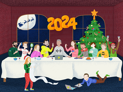 Equal Team. Happy 2024 year🎄✨ 2024 adobe illustrator agency celebration design design team designers equal graphic design holidays illustration new year product agency product design ui userexperience userinterface ux vector vector design