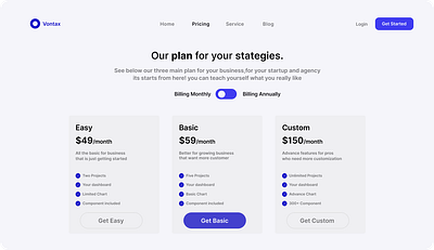 Pricing Plan design graphic design hero section landing page pricing pricing page ui uiux design vector web web design