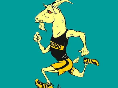 Old Goat Running Club Mascot cartoon animal cartoon goat cartoon mascot goat goat illustration goat mascot over 50 running running club running community sports mascot vintage style cartoon mascot vintage style mascot