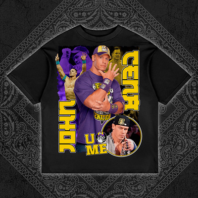 John Cena Vintage Rap Tee Bootleg Design bootleg bootleg design bootleg tshirt design graphic design restling tee wwe
