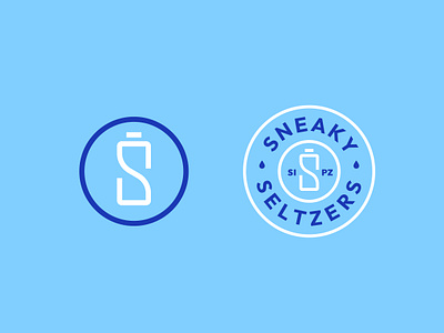 Sneaky Sipz - Seltzer Logo Design #2 abstract badge badge logo letter s letter s logo logo logo design modern seltzer seltzer logo sneaky