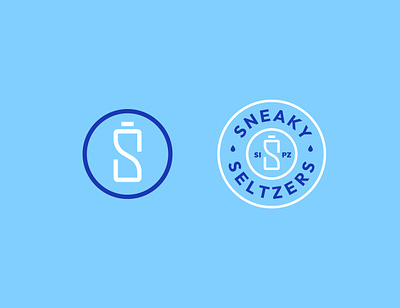 Sneaky Sipz - Seltzer Logo Design #2 abstract badge badge logo letter s letter s logo logo logo design modern seltzer seltzer logo sneaky