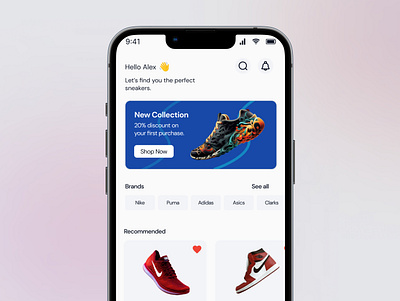 EliteFootwearHub mobile App design discover explore figma inspiration mobile app shoe app sneakers ui