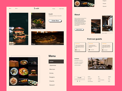 Cookt - Fine dining restaurant [Desktop & Mobile] app branding cart elegant landing page logo luxury menu minimalist mobile modern research restaurant style guide trendy typography ui ux web