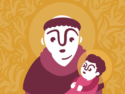 St. Anthony of Padua graphic design illustration illustration design saints