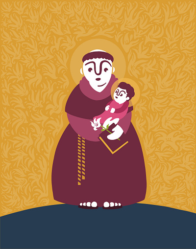 St. Anthony of Padua graphic design illustration illustration design saints