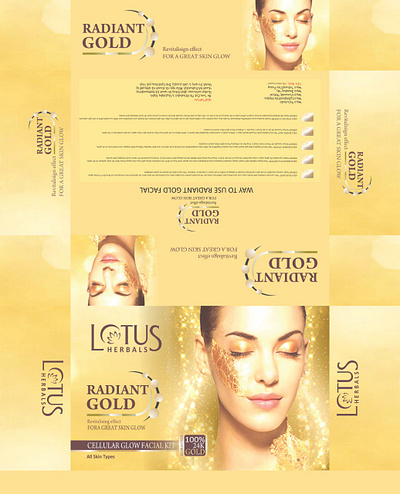 RADIANT GOLD SKIN GLOW CREAM BOX DESIGN print design