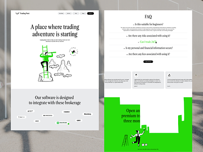 Trading Nest - Website branding broker doodle finance illustration trading ui ux website