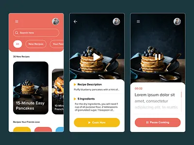 A Cooking App for the Elderly Concept branding design mobile app ui ux