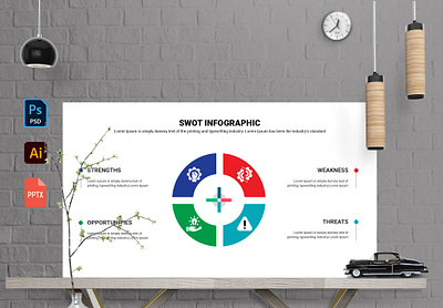 SWOT Infographic Design Template company design design template editable graphic design illustration swot infographic design template