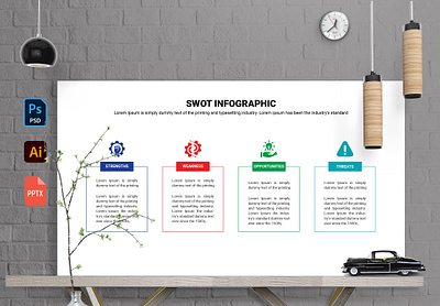 SWOT analysis Infographic Design Template branding design design template editable graphic design opportunity swot infographic design template