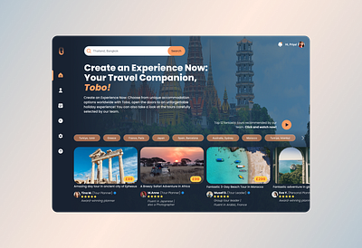 Travel Agency Landing Page UI graphic design landing page ui ui design ux visual design web design