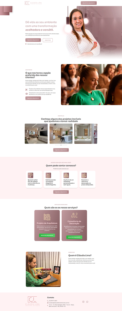 Página de Vendas | Arquiteta Cláudia Lima arquiteta lançamento marketing digital página de captura página de vendas ui web design