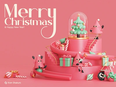 Merry Christmas Illustration 3d 3d art 3d design 3d illustration 3d modeling blender christmas christmas tree design digital art graphic design happy new year illustration merry christmas new year render