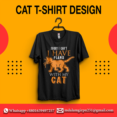 Cat T-shirt Design cat cat design cat shirt cat t shirt cat t shirt design design graphic design illustration