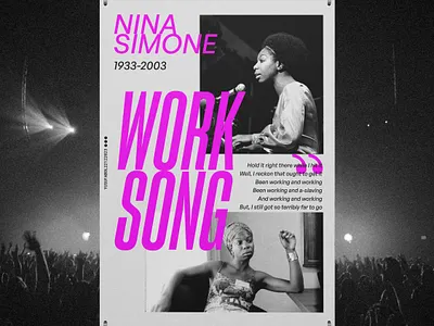 NINA SIMONE WORK SONG branding design graphic design motion graphics poster type vector