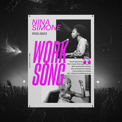 NINA SIMONE WORK SONG branding design graphic design motion graphics poster type vector