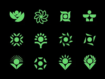 Human / Growth Icon Exploration II branding design development evolution flower growth human icon logo rise