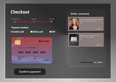 Credit card checkout form #Dailyui002 ui dailyui002 ux