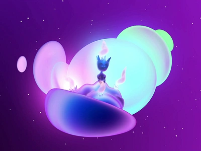 Sleepy Nebula 3d 3d art 3d character 3d illustration animation concept blender c4d character design concept art cute dreamy game concept game design icon kids render