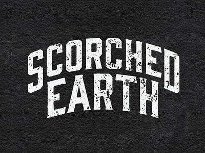 Logotype for Scorched Earth brand brand identity branding custom distressed earth graphic design hot sauce hot sauce design lettering logo logotype packaging printed printed label scorched shirt design tshirt typoegraphy vector
