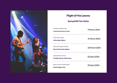 #DailyUI 070 : Event Listing challenge events musician tour ui