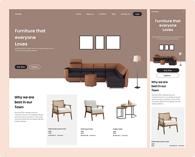 Furniture Landing Page Design app design ui website design