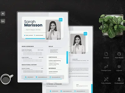 Modern Clean CV Resume clean resume cover letter creative resume curriculum vitae cv cv design cv template free cv free cv template free resume free resume template modern cv modern resume professional resume resume resume design resume template