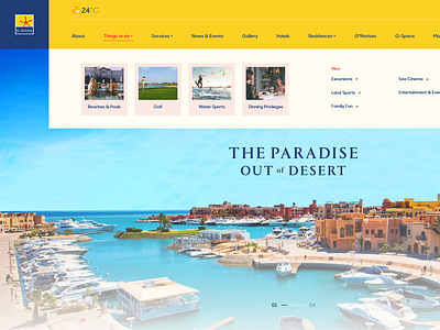 El Gouna city website animation city micro interactions prototype ui website