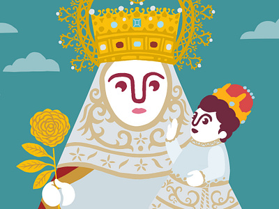 Virgen de Covadonga - La Santina art direction design graphic design illustration illustration design procreate saints