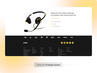 Contact Us | M-Design System contact contact form contact us design system footer get in touch landing page m design system mdesign minimal minimalism msystem product design quote testimonial ui ui kit user interface web design website