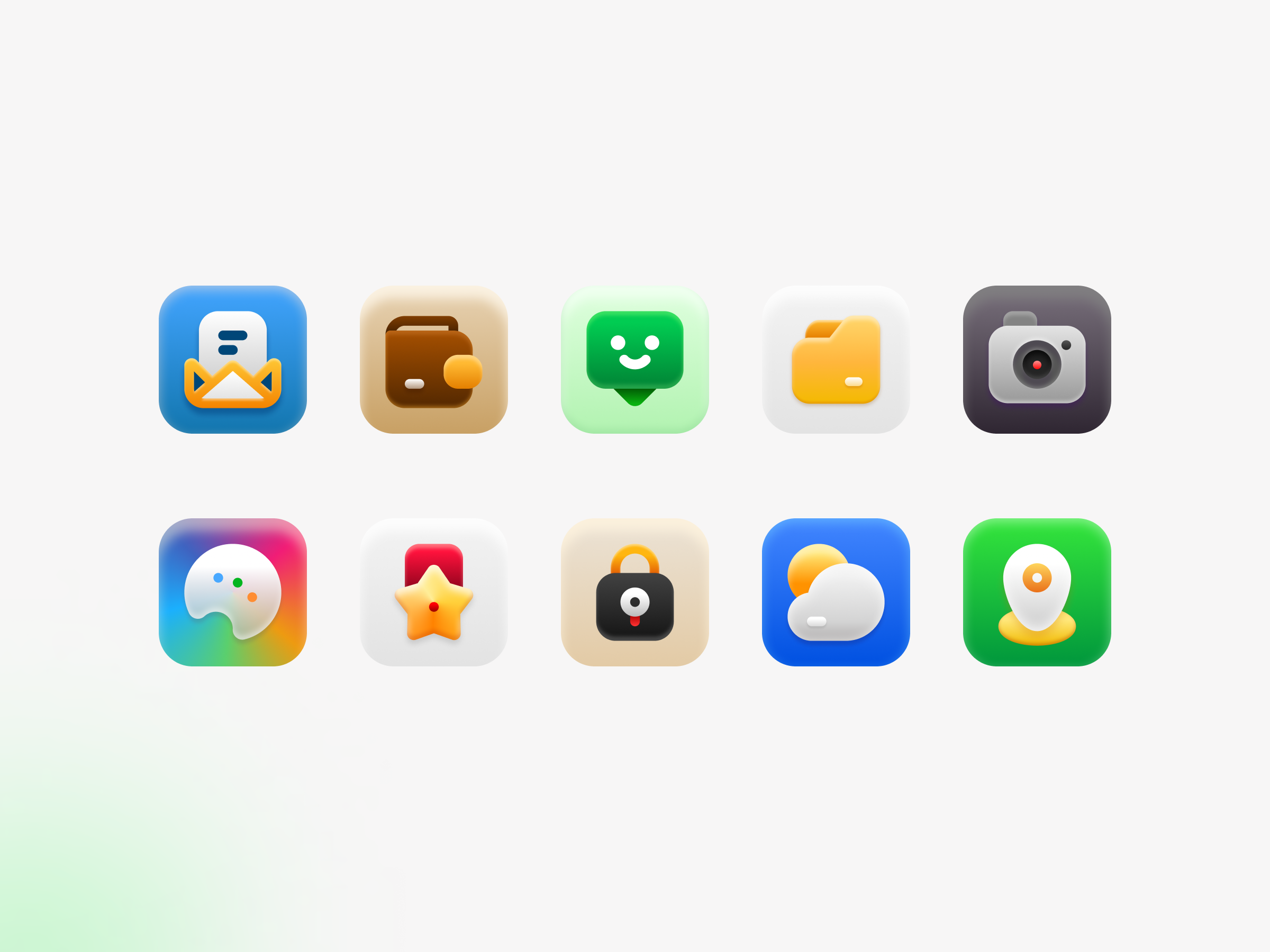 Example of Skeuomorphism Icon Set