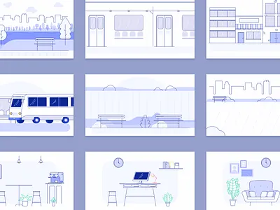 Global 66 - Scenes art components design system digital illustration figma hero illustration illustration system scenes ui ui illustration variants vector