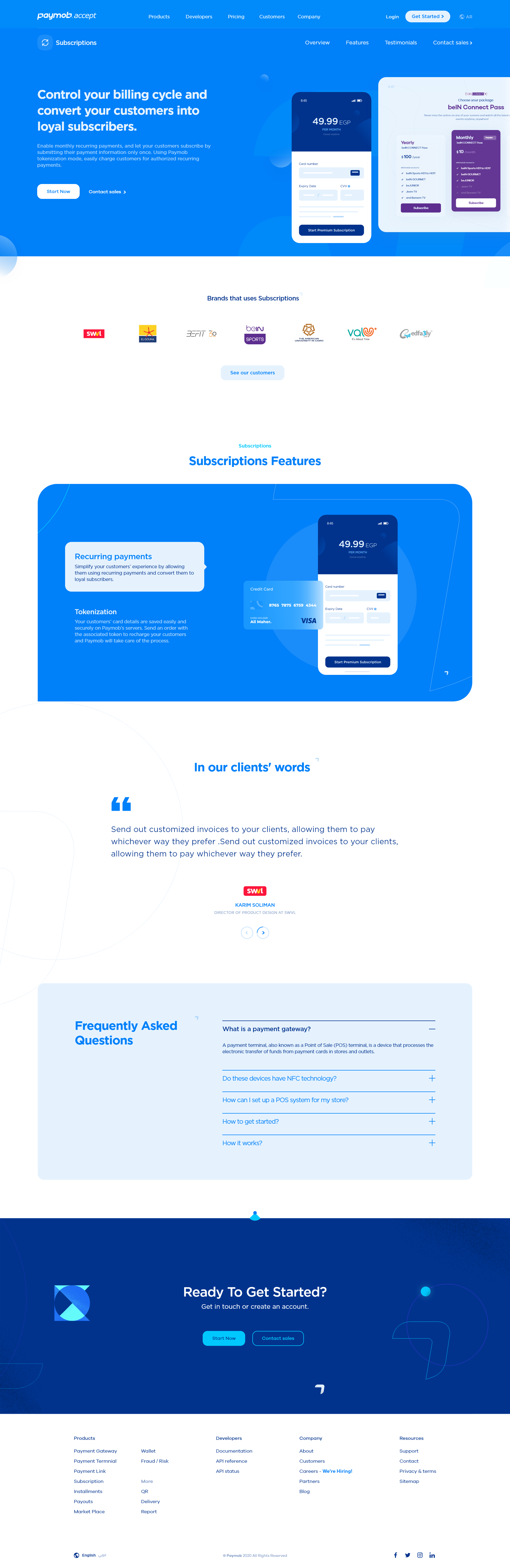 Paymob product - Subscription