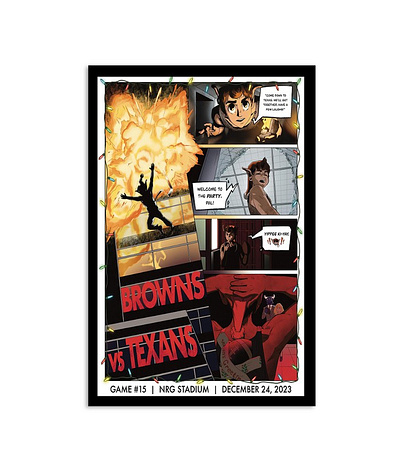 Browns vs. Texans 12-24-2023 NRG Stadium Houston, TX Poster