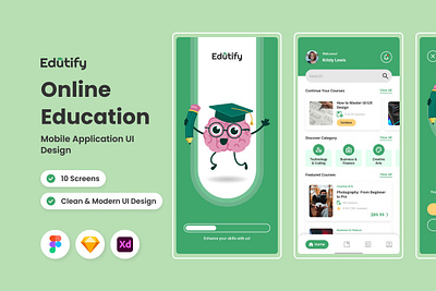 Edutify - Online Education Mobile App application apps design education layout ui ux