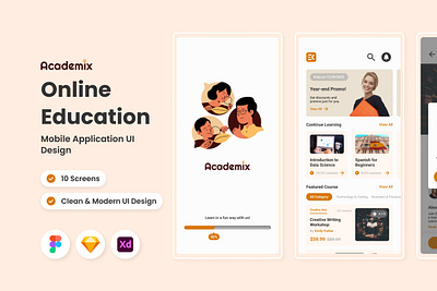 Academix - Online Education Mobile App application apps design education layout ui ux