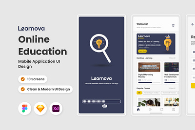 Learnova - Online Education Mobile App application apps design education layout ui ux