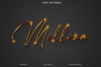 Luxury Million 3D Text Effect Style 3d text 3d text effect 3d text style golden 3d style luxury text effect million 3d text effect text effect text style