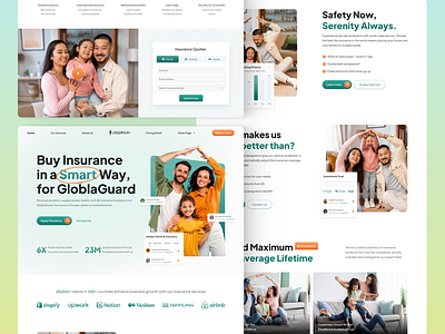 Home - Insurance Landing Page branding clean design clear design ecommerce familysecurity financialservices healthinsurance holiday indonesian insurance interactiondesign landing page ui uiux ux web webdesign website websitelayout
