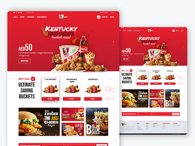 KFC landing page concept design design ui