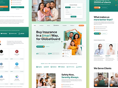 GlobalGuard - Landing Page Insurance Digital branding creativedesign design digitaldesign ecommerce familysecurity healthinsurance hypocreate indonesian insurance landing page responsivedesign ui ui kit uiux ux web webdesign website websitelayout