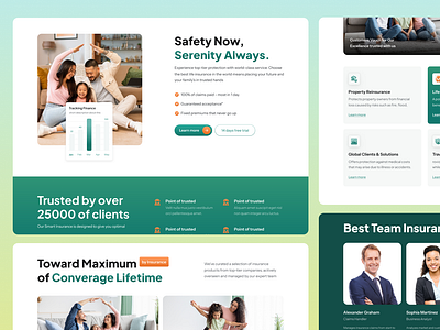 GlobalGuard - Section of Insurance Landing Page branding creativedesign design digitaldesign financialplanning healthinsurance hypocreate indonesian insurance lading page minimalist page responsivedesign ui ui kit uiux ux web webdesign website