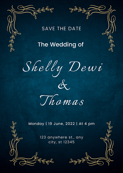Invitation Portrait of Navy and White Elegant Wedding card invitation invitation card wedding wedding card wedding invitation