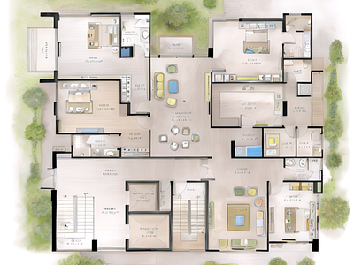 2D conceptual floor plan design 2d design 2d floorplan 2d render 3d design 3d render apartment architectural architectural design autocad bedroom bedroom design color render concept conceptual design design graphic design landscape photoshop sketch sketchup